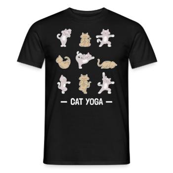 Yoga chat Yogi Exercices Fitness Humour - T-shirt homme - noir - Devant - AI Model Male 178 light (178cm)