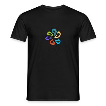 Flower Tshirt, pullover for kids, adults - Men's T-Shirt - black - Front - AI Model Male 178 light (178cm)