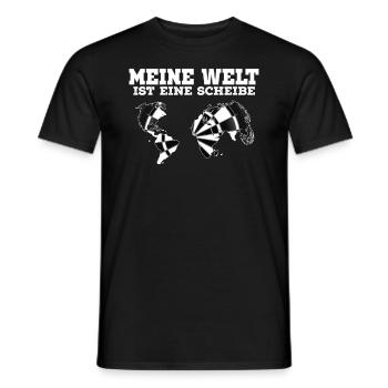 Fléchettes Mon monde est un disque - T-shirt homme - noir - Devant - AI Model Male 178 light (178cm)