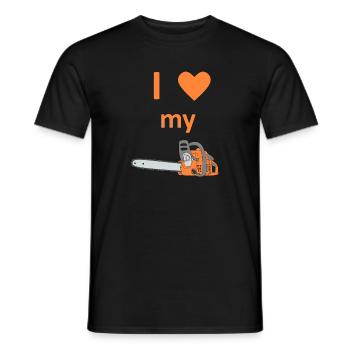 Chainsaw Chainsaw Wood Love Saw Engine Gift - Men's T-Shirt - black - Front - AI Model Male 178 light (178cm)