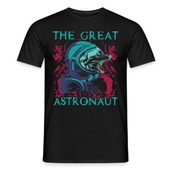Cadeau cool loup astronomie - T-shirt homme - noir - Devant - AI Model Male 178 light (178cm)