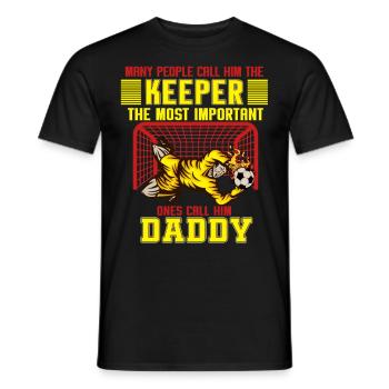 FATHER´S DAY Keeper - Männer T-Shirt - Schwarz - Vorne - AI Model Male 178 light (178cm)