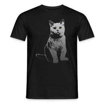 chat - T-shirt homme - noir - Devant - AI Model Male 178 light (178cm)