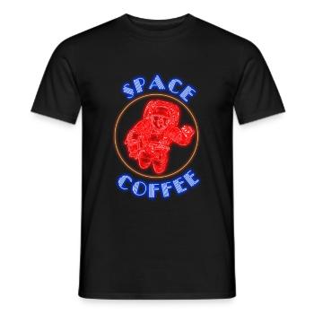 Space Coffee Motiv Geschenkidee Astronaut Gaming - Männer T-Shirt - Schwarz - Vorne - AI Model Male 178 light (178cm)