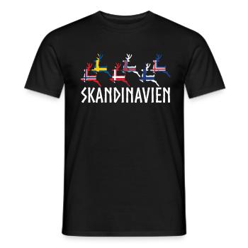 Scandinavie Eligine Norvège Suède Danemark - T-shirt homme - noir - Devant - AI Model Male 178 light (178cm)