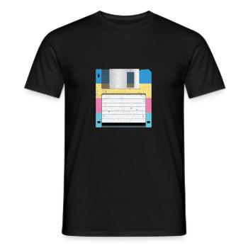 Vintage Diskette - 90s - Men's T-Shirt - black - Front - AI Model Male 178 light (178cm)
