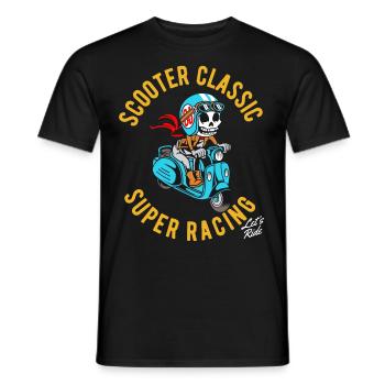 Scooters classic skeleton - Men's T-Shirt - black - Front - AI Model Male 178 light (178cm)