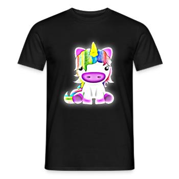 Luminous unicorn unicorn gift idea kids - Men's T-Shirt - black - Front - AI Model Male 178 light (178cm)