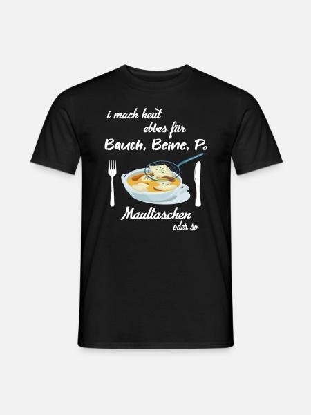 Maultaschen Schwäbisch Schwaben Essen Spruch - Männer T-Shirt - Schwarz
