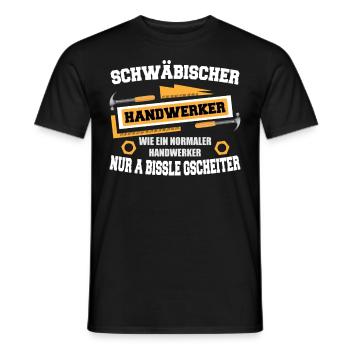 SCHWÄBISCHER HANDWERKER - COOLES SCHWABEN DESIGN - Männer T-Shirt - Schwarz - Vorne - AI Model Male 178 light (178cm)