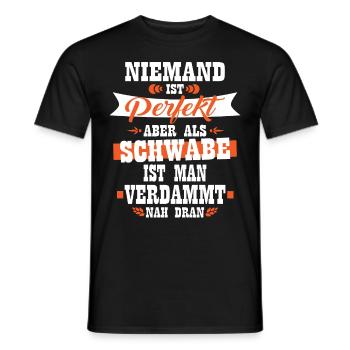 Perfect Schwabe Cool Swabian design - Men's T-Shirt - black - Front - AI Model Male 178 light (178cm)