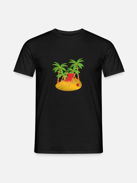 Palm trees beach - Men's T-Shirt - black