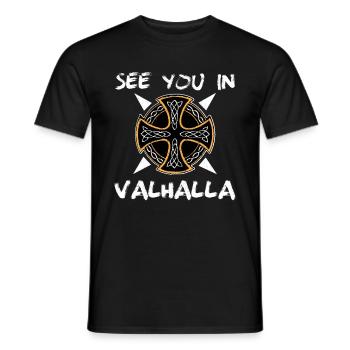 VOUS VOYEZ À VALHALLA WIKINGER ALLEMAND HOMMES DU NORD - T-shirt homme - noir - Devant - AI Model Male 178 light (178cm)