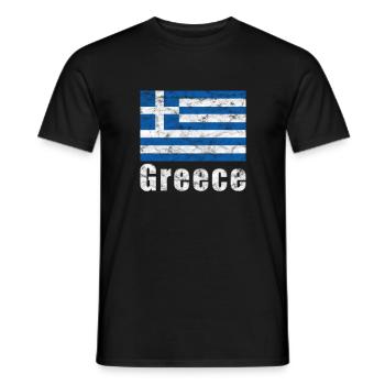 Griechenland Flagge - Männer T-Shirt - Schwarz - Vorne - AI Model Male 178 light (178cm)