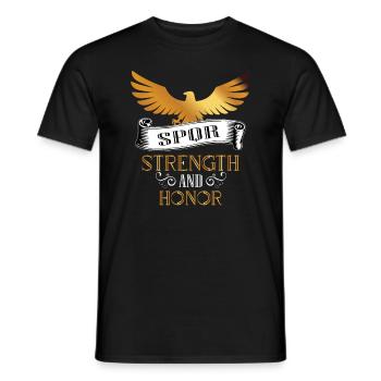 HONOR AND STRENGTH STRENGTH AND HONOR ROMAN LEGION - Men's T-Shirt - black - Front - AI Model Male 178 light (178cm)