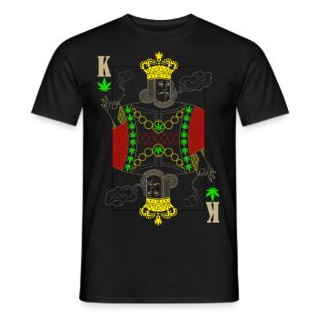 Cannabis Reggae König Spielkarte - Männer T-Shirt - Schwarz - Vorne - AI Model Male 178 light (178cm)
