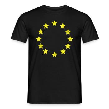 Europe flag EU European Union Europe star - Men's T-Shirt - black - Front - AI Model Male 178 light (178cm)