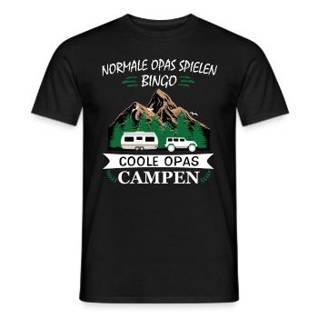 Coole Opas Campen Camping Opa Campingplatz Urlaub - Männer T-Shirt - Schwarz - Vorne - AI Model Male 178 light (178cm)