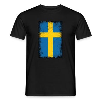 Sweden Swedish Flag Vintage Swedish Flag - Men's T-Shirt - black - Front - AI Model Male 178 light (178cm)