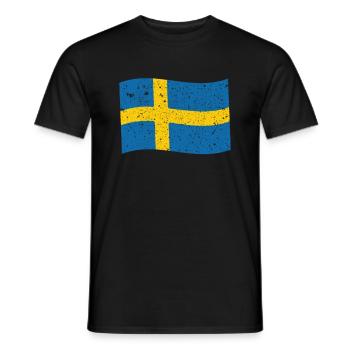 Sweden Flag Swedish Flag Swedish Flag - Men's T-Shirt - black - Front - AI Model Male 178 light (178cm)