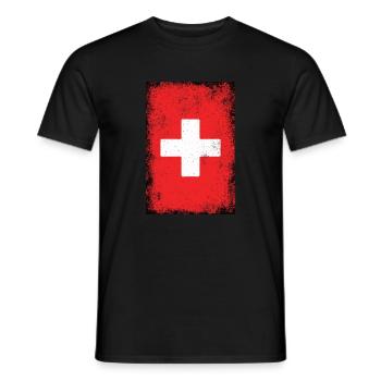 Switzerland Swiss Flag Swiss Switzerland CH - Men's T-Shirt - black - Front - AI Model Male 178 light (178cm)