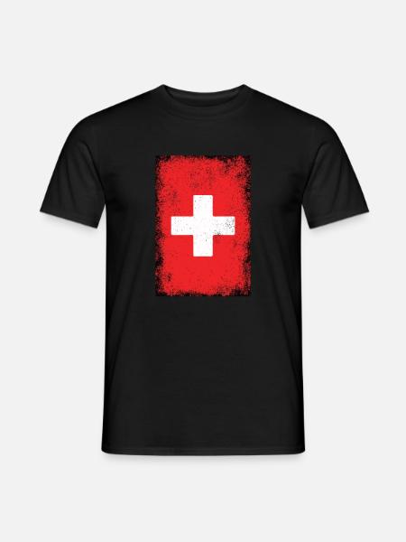 Switzerland Swiss Flag Swiss Switzerland CH - Men's T-Shirt - black