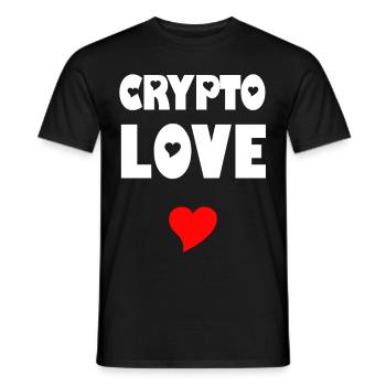 Crypto Love - Men's T-Shirt - black - Front - AI Model Male 178 light (178cm)