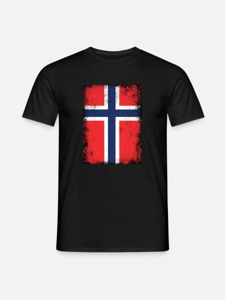 Norwegen Flagge Norwegische Flagge Vintage Norway - Männer T-Shirt - Schwarz