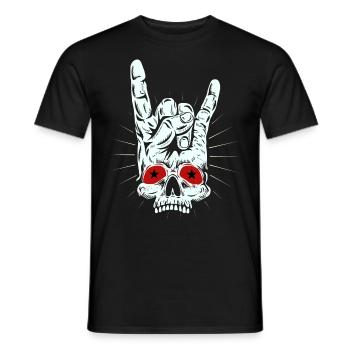 Rocking Skull Hand - Men's T-Shirt - black - Front - AI Model Male 178 light (178cm)