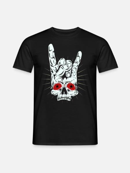 Rocking Skull Hand - Männer T-Shirt - Schwarz