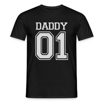 Daddy 01 - Partnerlook Papa Père - Fille fils - T-shirt homme - noir - Devant - AI Model Male 178 light (178cm)
