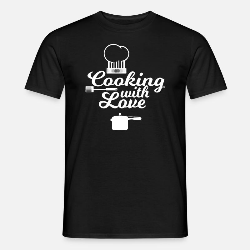 Ich koche mit Liebe! - Männer T-Shirt - Schwarz