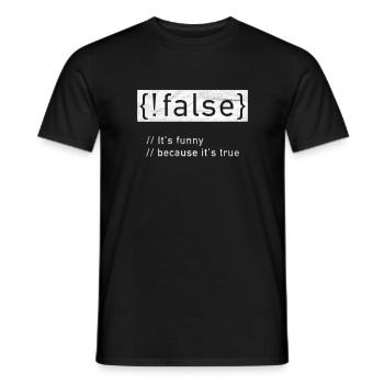 Programmeur pirate informatique Nerd Geek! False true - T-shirt homme - noir - Devant - AI Model Male 178 light (178cm)