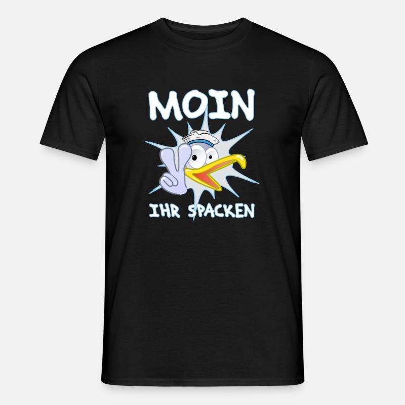moin ihr spacken möwe geschenkidee - Männer T-Shirt - Schwarz