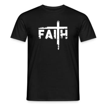 Faith Defying in God Christian Faith Jesus - Men's T-Shirt - black - Front - AI Model Male 178 light (178cm)