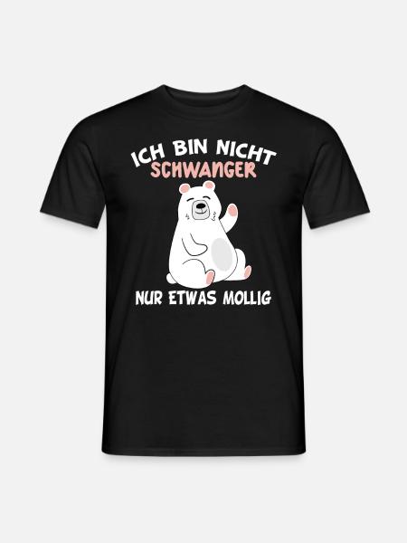 Ich bin nicht schwanger nur etwas mollig - Männer T-Shirt - Schwarz