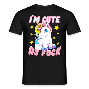 I'm Cute As Fuck Freches Einhorn Süße Einhörner - Männer T-Shirt - Schwarz - Vorne - AI Model Male 178 light (178cm)