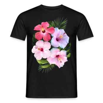 Flowers - Men's T-Shirt - black - Front - AI Model Male 178 light (178cm)