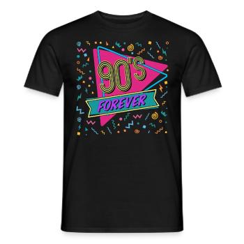 90s Forever 90 Fête 90 costume - T-shirt homme - noir - Devant - AI Model Male 178 light (178cm)