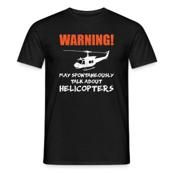 Helicopter pilot helicopter pilot Bell UH 1 Huey - Men's T-Shirt - black - Front - AI Model Male 178 light (178cm)