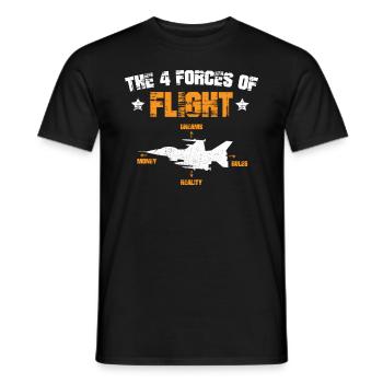 The 4 Forces of Flight Physics of Flight Aviation - Men's T-Shirt - black - Front - AI Model Male 178 light (178cm)