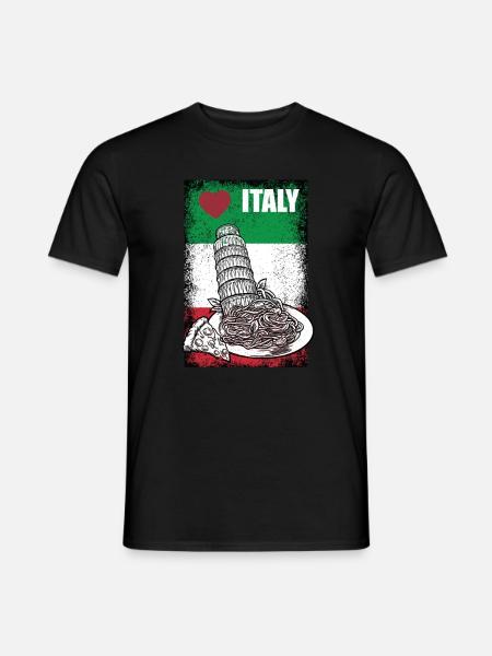 Love Italy I love Italy Italian food - Men's T-Shirt - black