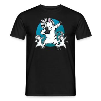 Dabbing Zebra Lustig Dab Tanz Geschenk Geburtstag - Männer T-Shirt - Schwarz - Vorne - AI Model Male 178 light (178cm)