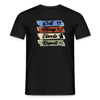 Eat Sleep Climb Repeat Food Climbing Sleep - Men's T-Shirt - black - Front - AI Model Male 178 light (178cm)