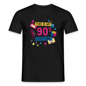 90er Jahre 90s Kostüm Motto Party - Männer T-Shirt - Schwarz - Vorne - AI Model Male 178 light (178cm)
