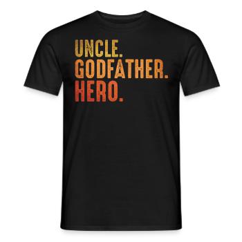 Uncle Godfather hero Uncle Godfather hero family - Men's T-Shirt - black - Front - AI Model Male 178 light (178cm)