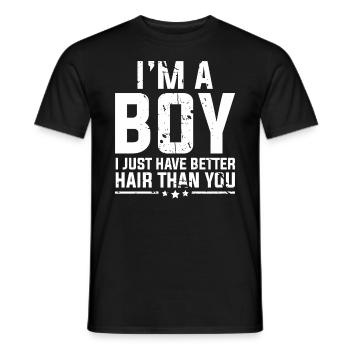 Junge schöne lange Haare Geburtstag Geschenk - Männer T-Shirt - Schwarz - Vorne - AI Model Male 178 light (178cm)