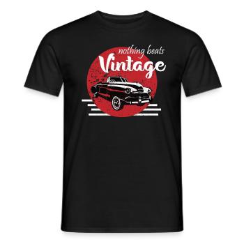 Biker rockabilly vintage des années 50 - T-shirt homme - noir - Devant - AI Model Male 178 light (178cm)