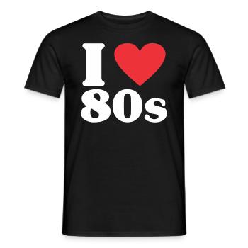 80 amour coeur nostalgie cadeau anniversaire - T-shirt homme - noir - Devant - AI Model Male 178 light (178cm)