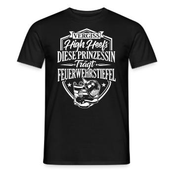Feuerwehr Feuerwehrfrau lustig Geschenk Geburtstag - Männer T-Shirt - Schwarz - Vorne - AI Model Male 178 light (178cm)
